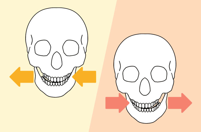 顎の横ストレッチのイラスト